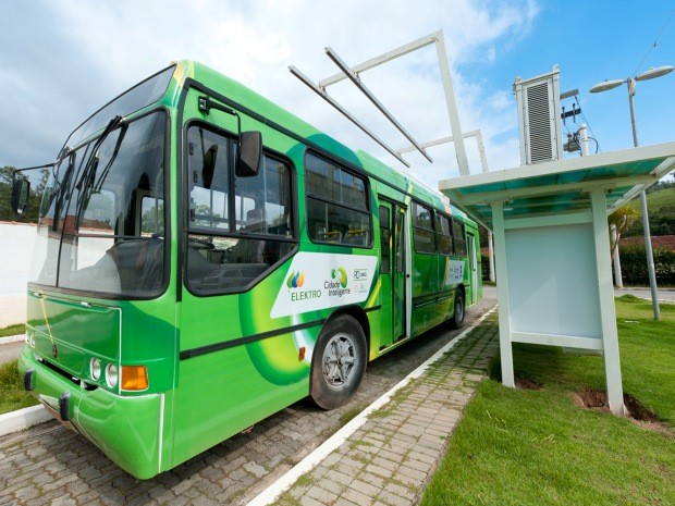 São Luiz do Paraitinga testa ônibus elétrico (Foto: Divulgação/Elektro)